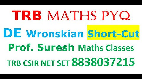 DE Q&A - TRB CSIR NET SET Maths | Tamil | Prof. Suresh
