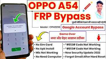 OPPO A54 FRP Bypass | OPPO A54 (CPH2239) Remove FRP | OPPO A54 Google Account Bypass Android 11