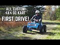 4WD Power Wheels Go Kart First Drive! 228cc Custom 4X4 Ford Bronco Lives!