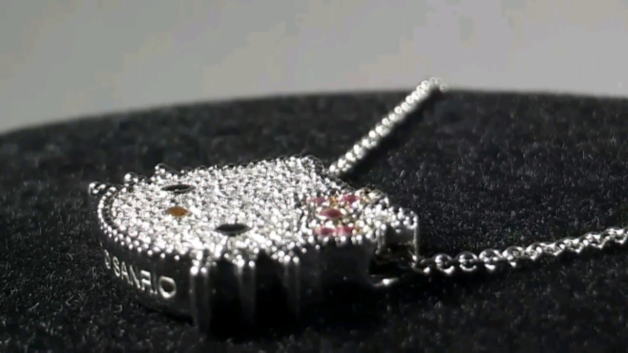 Hello Kitty Milk Bottle Silver Diamond Charm