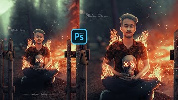 PS Touch Fire Concept Manipulation Tutorial😯With Lightroom Mobile Retouch 🔥🔥#fahimediting