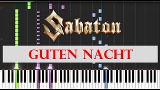 Sabaton - Guten Nacht (Piano Sheet Tutorial Synthesia Band Score Guitar Drum)
