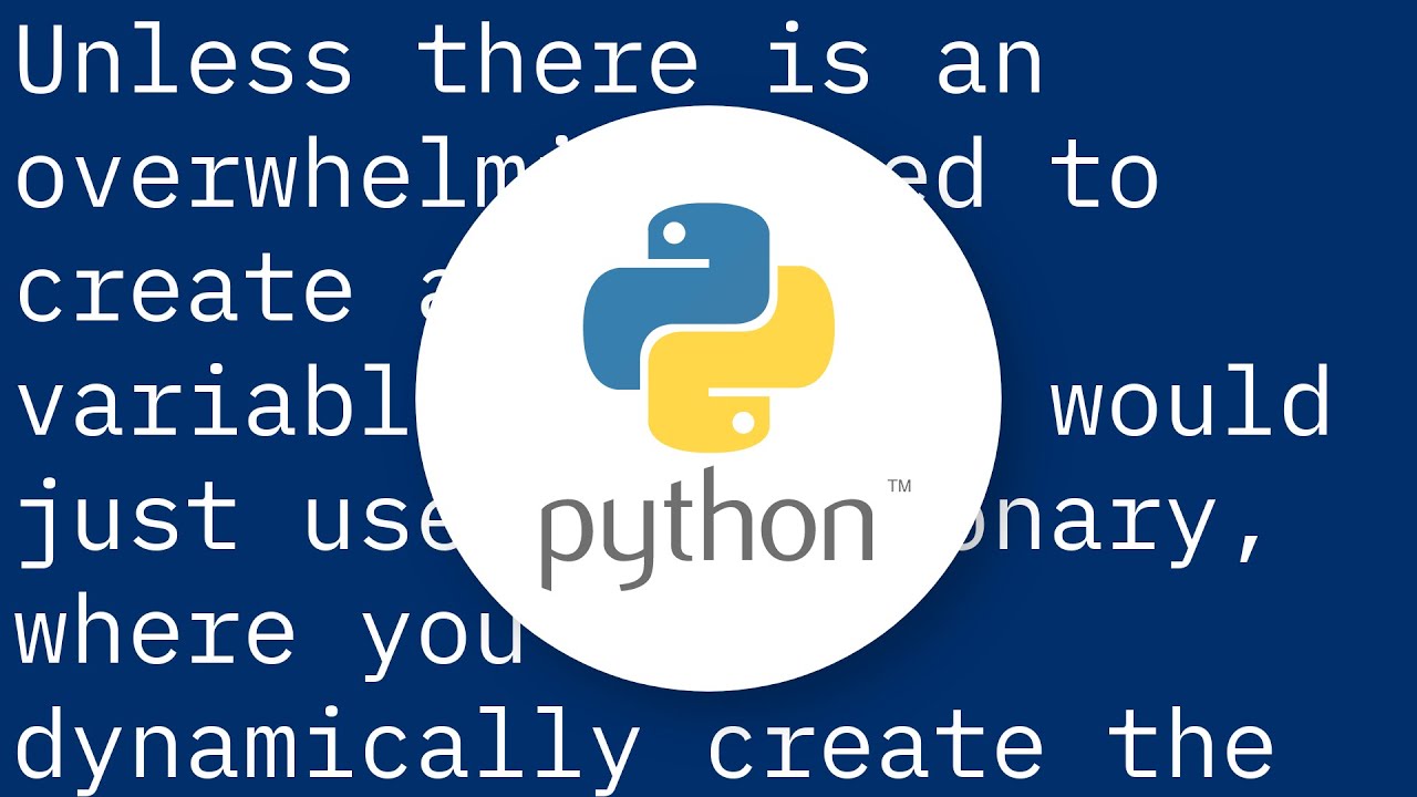 How can you dynamically create variables? - YouTube