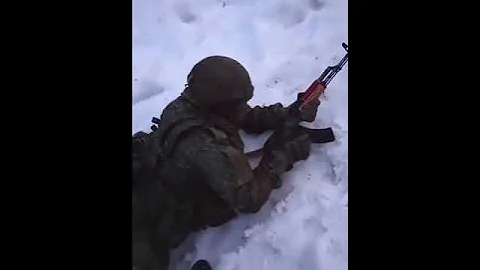 Russian soldier with Ak-47. training.