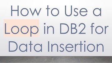 How to Use a Loop in DB2 for Data Insertion