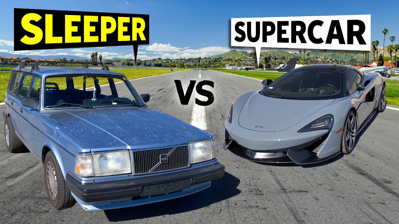 ⁣860hp Volvo wagon vs McLaren 570S Spider // THIS vs THAT