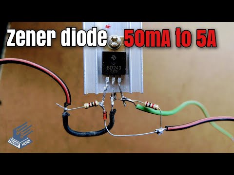 الزينر دايود كمنظم جهد 5 امبير Zener diode as voltage regulator 5A