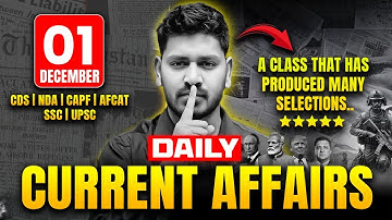 1 December 2025  Daily Current Affairs by Vishal Sir for all One day & UPSC Exams