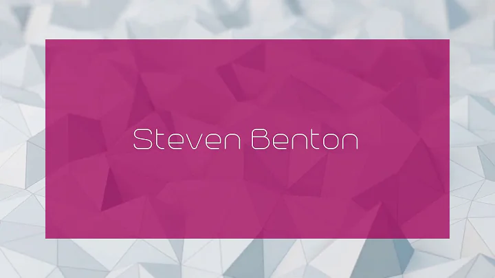Steven Benton - appearance