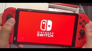 Unbox Nintendo Switch OLED Mario Red