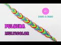 PULSERA MULTICOLOR en HILO con NUDOS MACRAME.