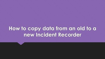 How to copy GBVIMS data from an old to a new Incident Recorder?