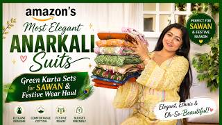 💚 Amazon’s Most Elegant Anarkali Suits | Green Kurta Sets for Sawan & Festive Wear Haul ✨