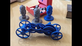 3D printed wind up car assembly
