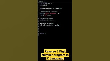 Reverse Three Digit Number Program in C Language