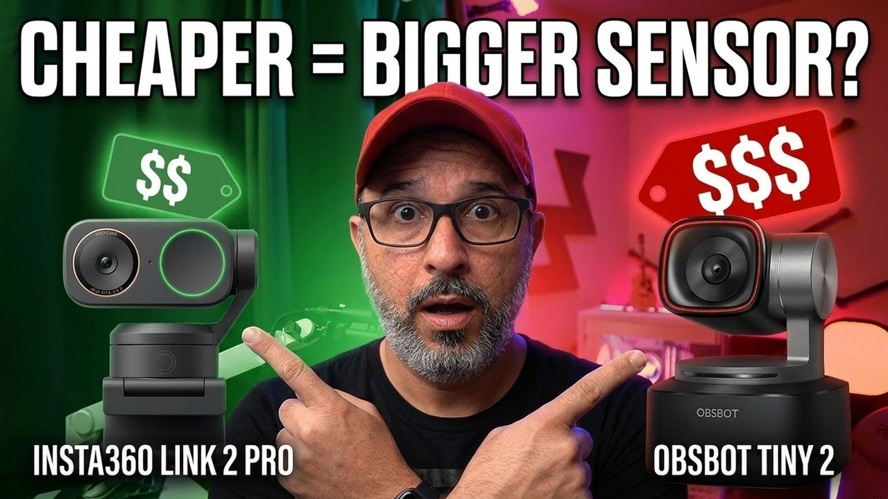 Obsbot Tiny 2 vs Insta360 Link 2 Pro! The Cheaper Camera Has the Bigger Sensor