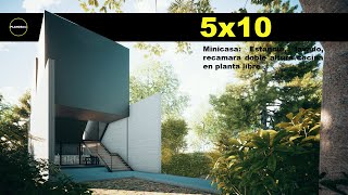 como construir mi casa sin planos DISEÑO Y FACHADA DE MINI CASA moderna DE 5X10 m Tyni House