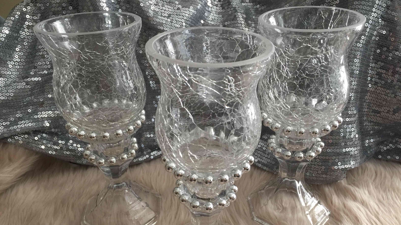 Glass Beaded Candle Holder Trio Set - YouTube