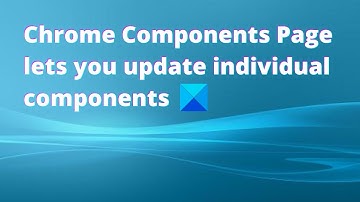 Chrome Components Page lets you update individual components
