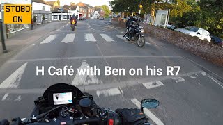 STOBO ON a Trip to H Cafe with Ben #aprilia #tuono #yamaha #r7 #bikelife #motorcycle #biker #uk #v4