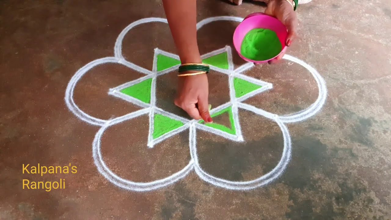 Sankaranthi special chukkalu muggulu /5×3/ dots/Margazhi special padi kollam easy rangoli design