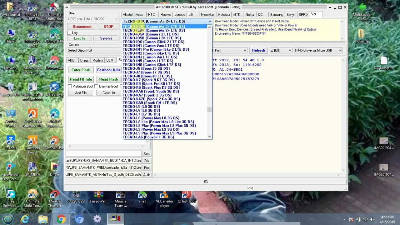 Tecno ID3k google account unlock frp unlock by ufst box