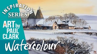 How to Paint a Winter Landscape in Watercolour - inspired by Rowland Hilder