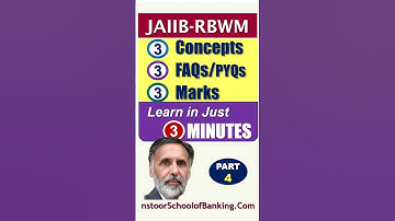 JAIIB-RBWM : 3 FAQs for 3 Marks & learn in Just 3 Minutes (Part-4)#nstoor
