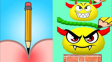 DRAW TO SMASH : Logic Puzzle vs HELP ME TRICKY PUZZLE ASMR Gameplay Android Satisfying Games,Part#7.