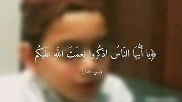 سورة فاطر الطفل عاصم بني خالد يحاكي القارئ محمد أيوب تبارك الله
