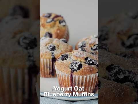 노밀가루 저당 요거트 오트 블루베리 머핀🫐 No Flour Low Sugar Yogurt Oat <strong>Blueberry</strong> Muffins #Shorts