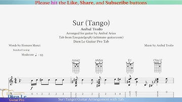Sur (Tango) Guitar Arrangement with Tab