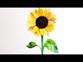 an easy technique for drawing sun flowers and watercolor painting