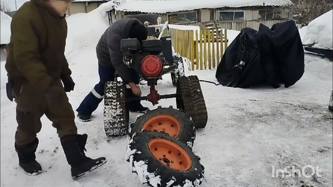 Ставим гусянки на мотоблок.