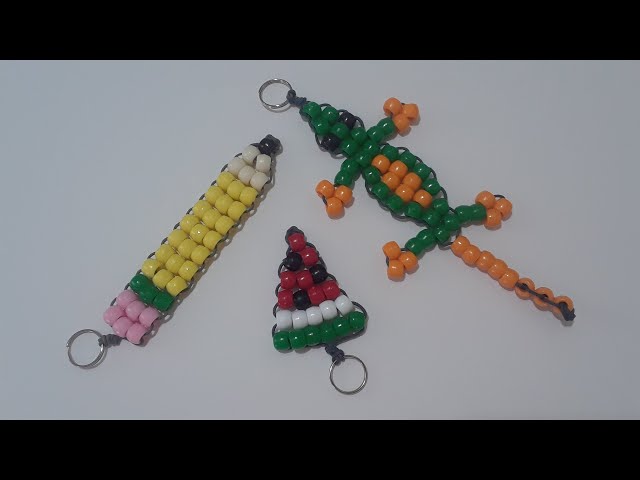 Pony Bead Keychains - Pencil, Watermelon & Lizard | Part 1 - YouTube pony-bead-keychains-pencil-watermelon-lizard-part-1-youtube