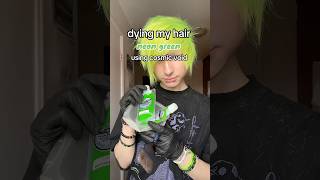 Neon Green Hair using Cosmic Void 👀👽✨ #hairdye #hairtok #emo #scene #alternative #haircolor #neon Neon Orange And Neon Green