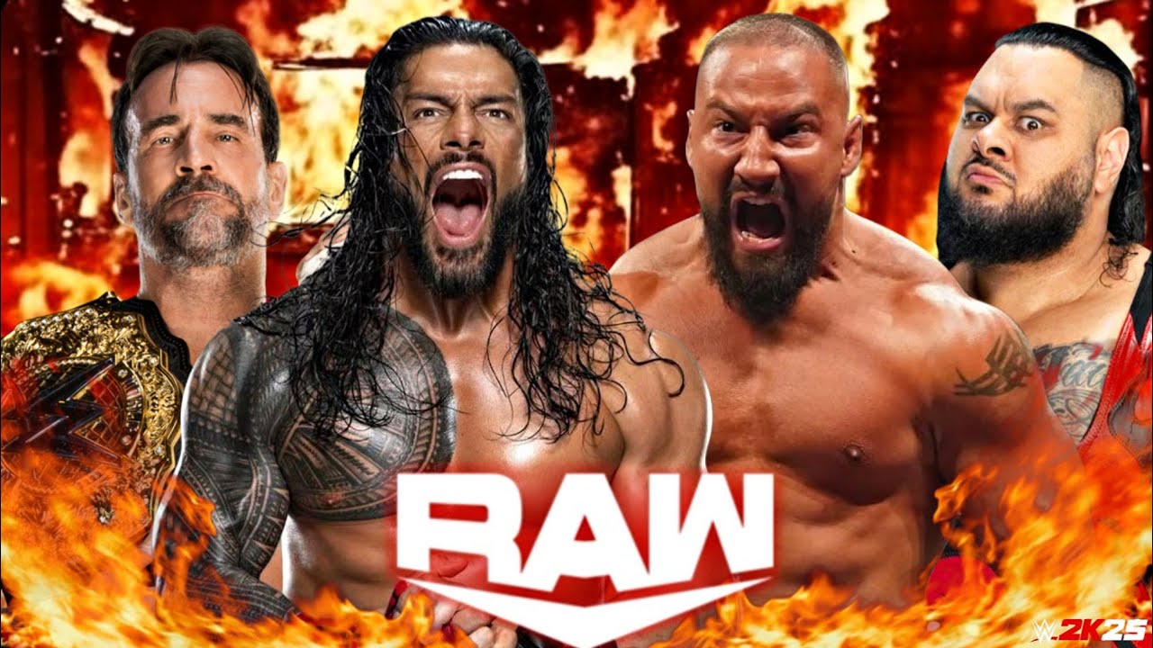 Roman Reigns & CM Punk vs The Vision Wwe Raw Netflix 9 Dec 2025 FULL MATCH - Wwe2k25 Simulation