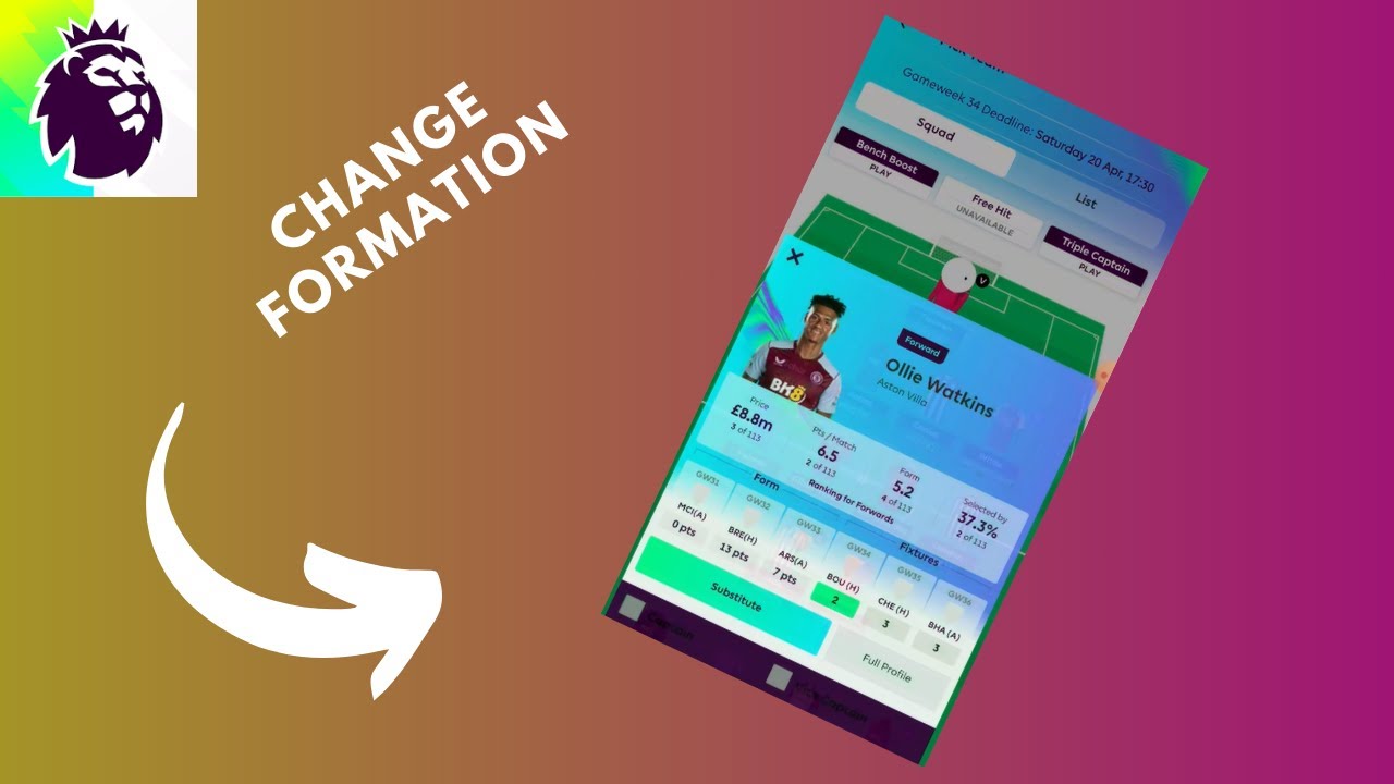 how to change formation in fpl