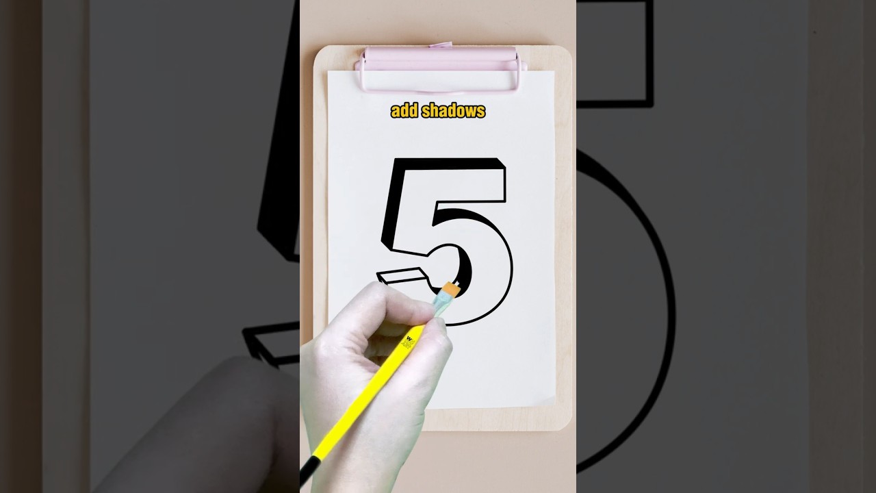 How to Draw 3D Number 5: Easy Step-by-Step Tutorial