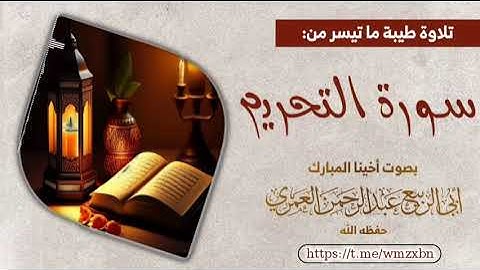 تلاوة طيبة ماتيسر من سورة التحريم بصوت أبي الربيع العمري