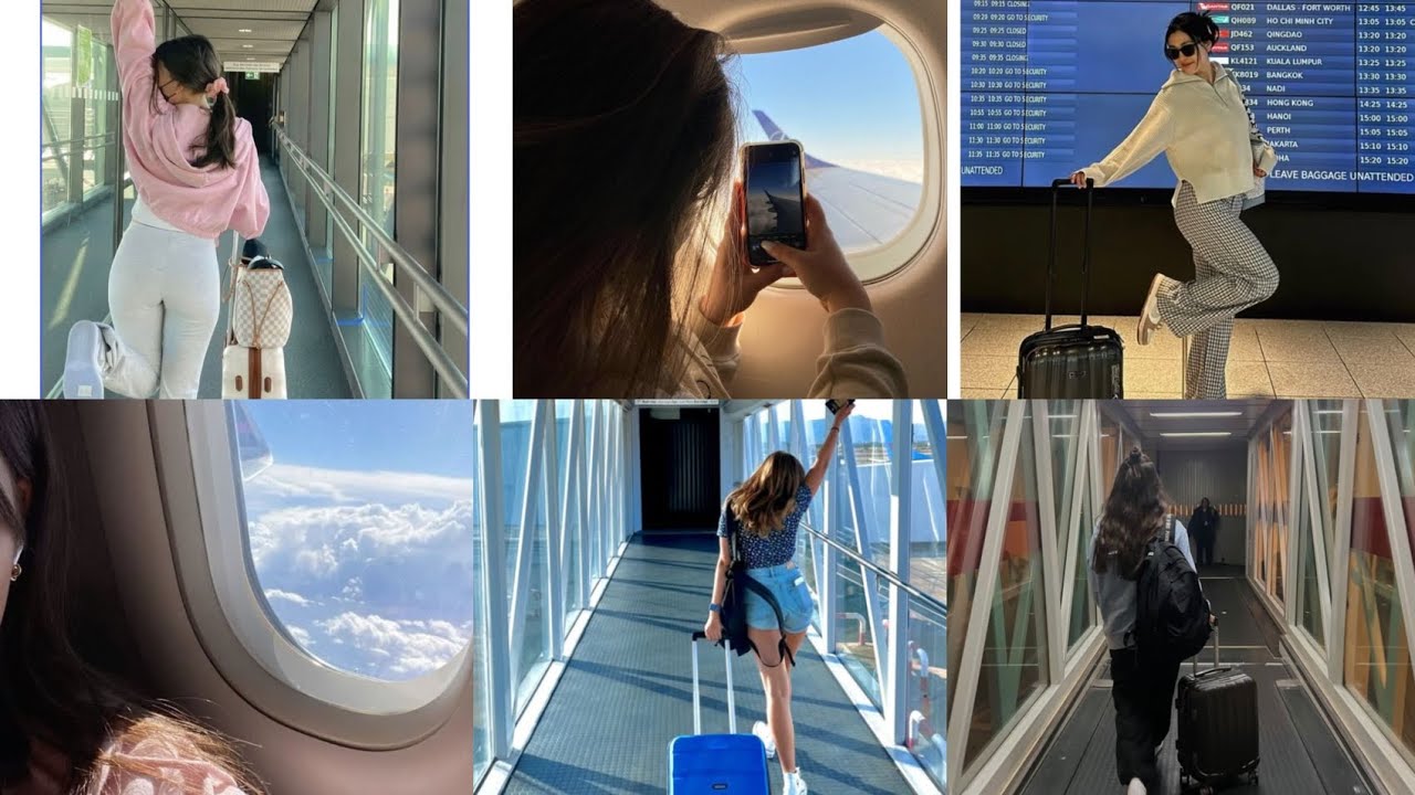 Girls Pose On Airport / Aesthetic Pose On Airport / Airport Photoshoot Ideas 