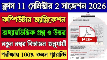 Class 11 Computer Application Semester 2 Suggestion 2026 | Class XI 2nd Semester Computer Question
