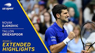 Novak Djokovic vs Tallon Griekspoor Extended Highlights | 2021 US Open Round 2