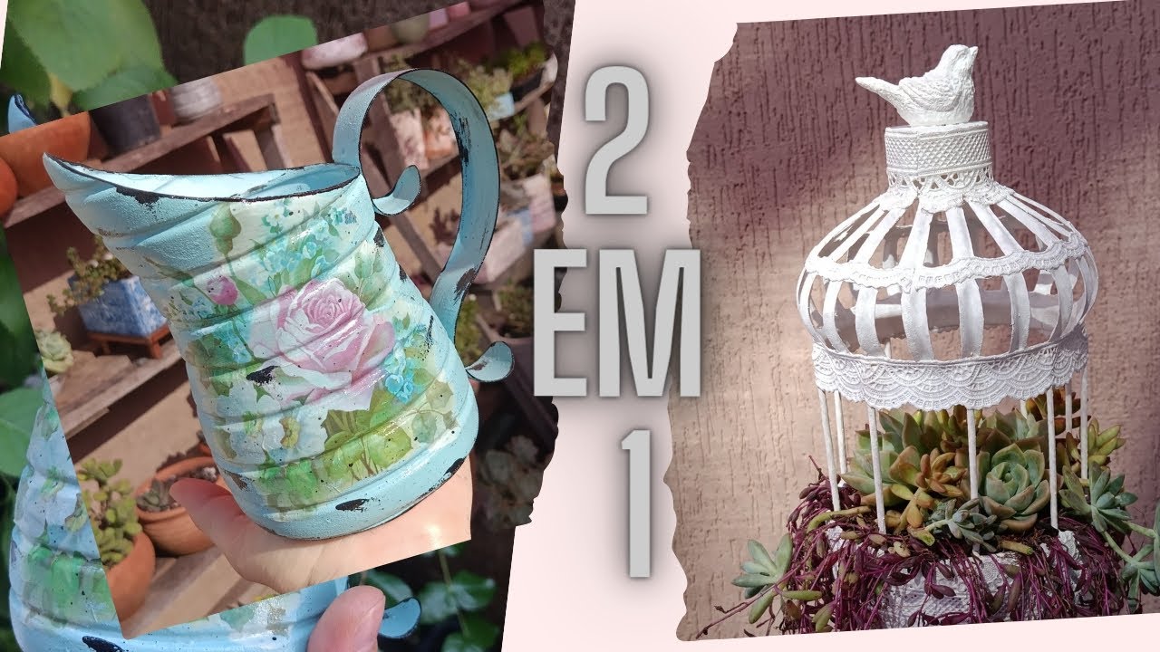 DIY/Colaborativo ManualidadesdaMaris/ gaiola decorativa/ jarra esmaltada/ideia brilhante reciclagem