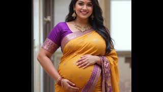 Beautiful Indian Pregnant Bhabhi No 3 Elegant Red Saree Look