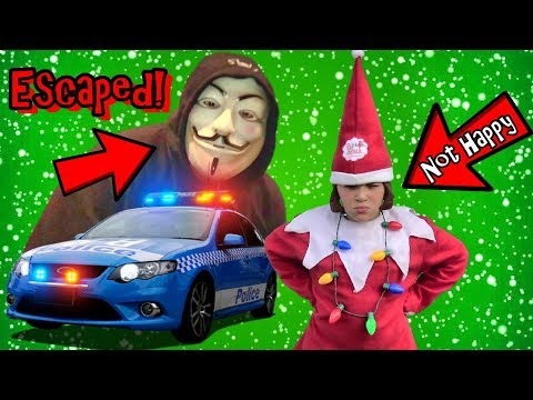escaped-mystery-man-ruins-christmas-elf-surprise!-cop-kids-rescue-elf-on-the-shelf!