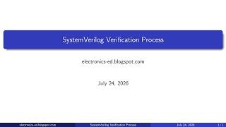 SystemVerilog Verification Process