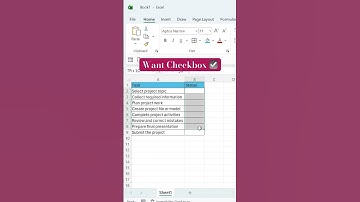 Keyboard shortcut to create CheckBox ☑️  #excel #shortsfeed