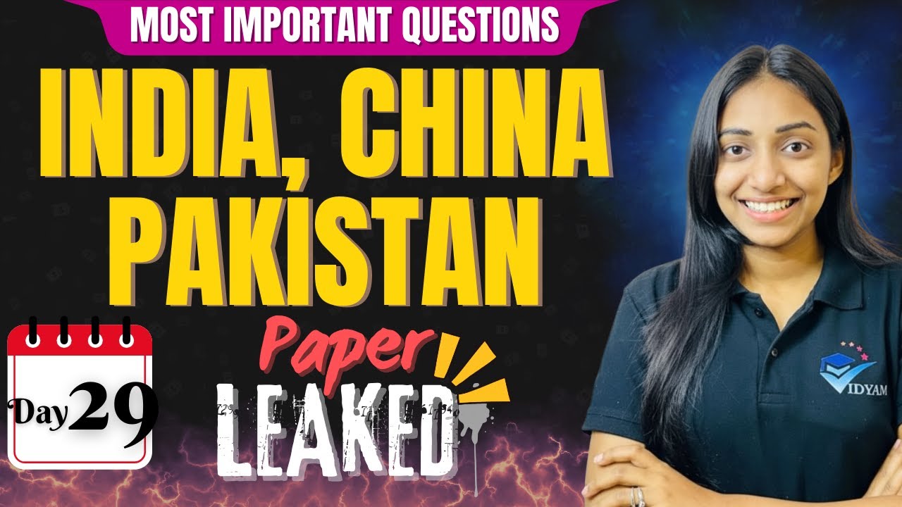 CH-8 INDIA, CHINA & PAKISTAN I MOST IMPORTANT QUESTIONS OF INDIAN ECONOMY