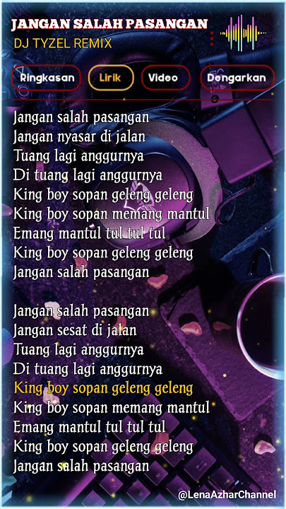 Lirik Lagu Dj Jangan Salah Pasangan||TYZEL REMIX #djviral #djlirik djremix